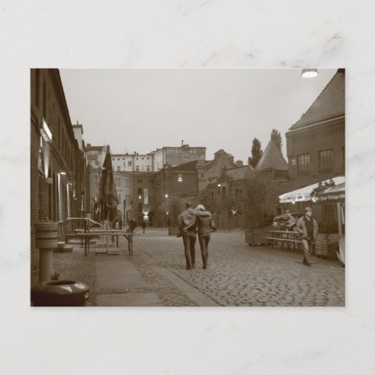 Het lopen van minnaars briefkaart (Voorkant)