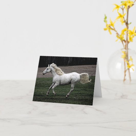 Het lopen Wit Paard Kaart (Gele Bloem)