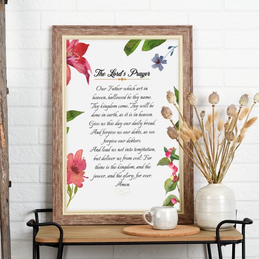 Het Lord's Prayer Waterverf Wall Art Poster