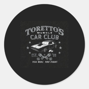 Het lot van de woedende Toretto's Muscle Car Ronde Sticker