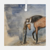 Het lot van het hengst Collectie Glas Ornament (Achterkant)