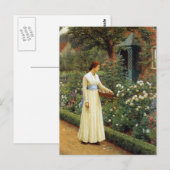 Het lot van het Roos olieverfschilderij Briefkaart (Voorkant / Achterkant)