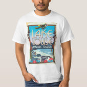 Het Louise-meer, Alberta Canada reisposter T-shirt (Voorkant)