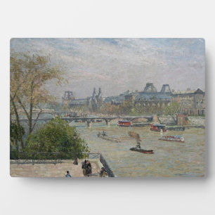 Het Louvre, de lente van Camille Pissarro Fotoplaat