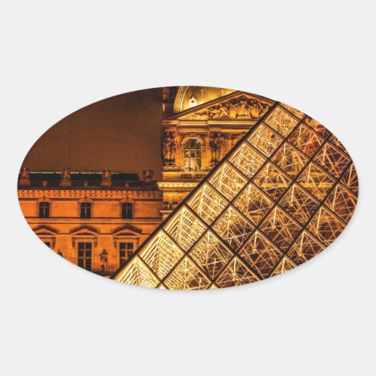 Het Louvre Ovale Sticker (Voorkant)