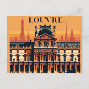 Het Louvre: Parijse Elegantie en Culturele vintage Feestdagenkaart