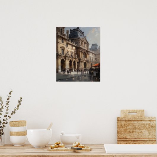 Het Louvre Paris Frankrijk Landschapskunst Print P (Keuken)