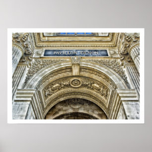 Het Louvre, Pavillon Denon Archway, Parijs Poster