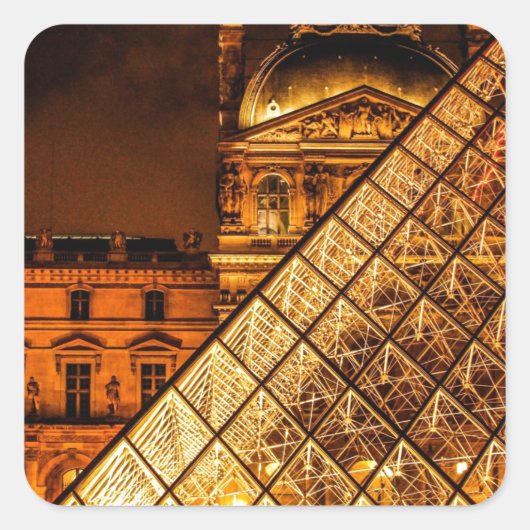 Het Louvre Vierkante Sticker (Voorkant)