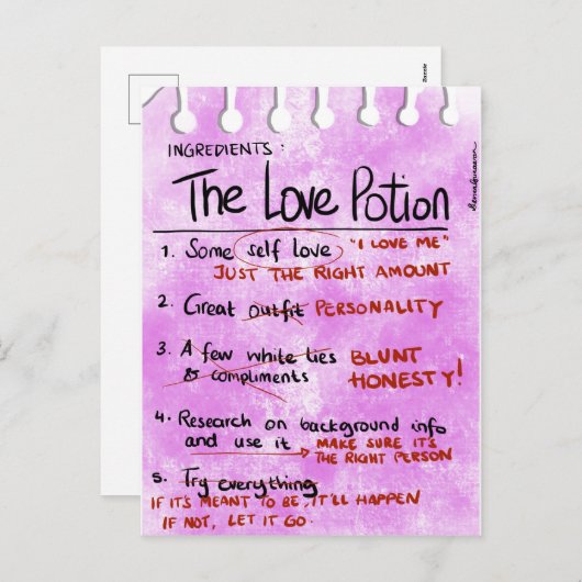 Het Love Potion Briefkaart (Voorkant / Achterkant)