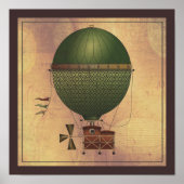 Het luchtschip Citronnier Steampunk Flying Machine Poster (Voorkant)