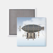 Het luchtschip Petite Noir Steampunk Vliegmachine Magneet (Voorkant / Achterkant)