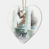 Het luchtvignet van de Dragon Keramisch Ornament (Links)