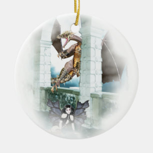 Het luchtvignet van de Dragon Keramisch Ornament