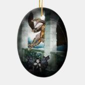 Het luchtvignet van de Dragon Keramisch Ornament (Achterkant)