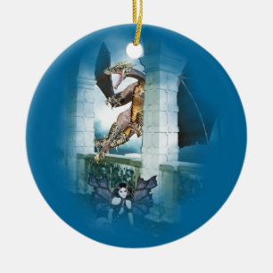 Het luchtvignet van de Dragon Keramisch Ornament