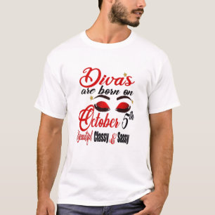 Het luidoek van vrouwen wordt geboren op 5 oktober t-shirt