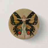 Het luidop - vlindermeisje ronde button 3,2 cm (Voorkant)