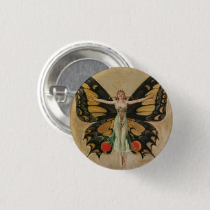 Het luidop - vlindermeisje ronde button 3,2 cm