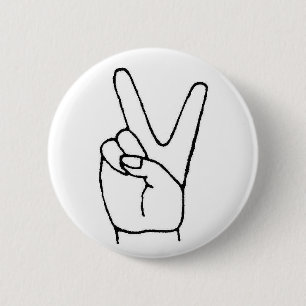 het luie vredesteken ronde button 5,7 cm