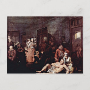 Het Lunatic Asiel van Hogarth William Briefkaart