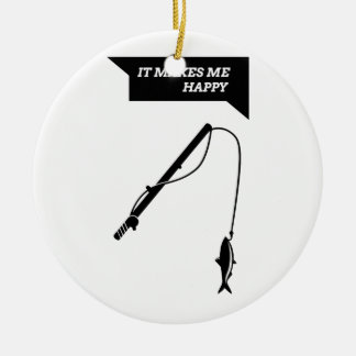 Het maakt me Happy_Fisihng Rod Keramisch Ornament