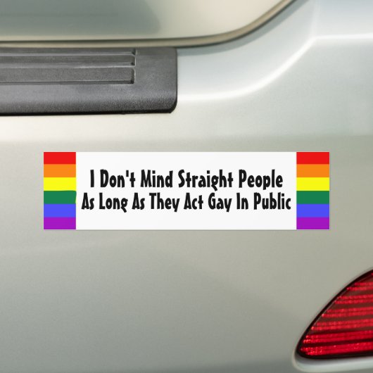 Het maakt me niet uit dat mensen regenboogvlag mak bumpersticker (Op auto)