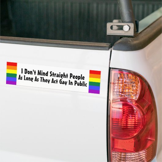 Het maakt me niet uit dat mensen regenboogvlag mak bumpersticker (Op Truck)