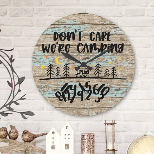 Het maakt niet uit dat we Wooden Planks Rustic Fun Grote Klok