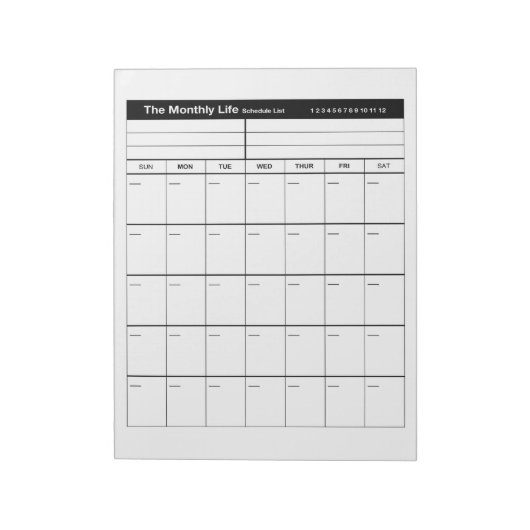 Het maandelijks leven notitieblok (Gedraaid)