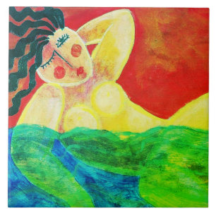 Het magere Dipper Abstracte Acryl Schilderen Tegeltje