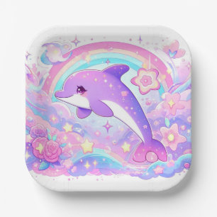 Het Magical Dolphin Baby shower Papieren Bordje
