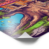 Het magisch gesneden boomhut Poster (Hoek)