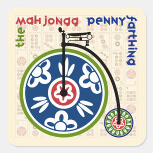 Het Mah Jongg Pennyfarding Vierkante Sticker