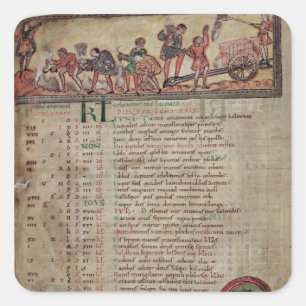 Het maken en het ploegen, van een Kalender Vierkante Sticker