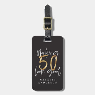 Het maken van 50 er een goede gouden verjaardag vi bagagelabel