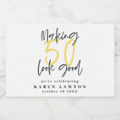 Het maken van 50 het goede verjaardagsfeest sparkling wijnetiket (Enkel label)