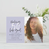 Het maken van 50 kijkt goede fotoverjaardagsuitnod (Staand voorkant)