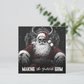 Het maken van de Yuletide Grim | Gothic Skeleton S Feestdagenkaart (Staand voorkant)