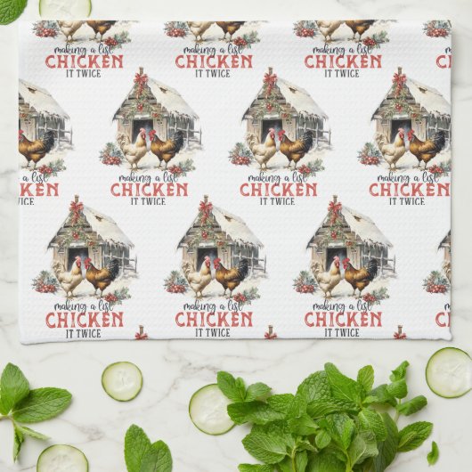 "Het maken van een lijst, Chicken it two" Puns Chr Theedoek (Gevouwen)