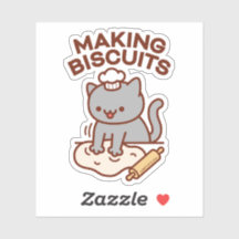 HET MAKEN VAN KOEKJES Funny Cat Sticker