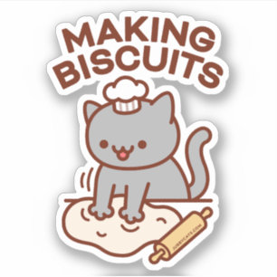 HET MAKEN VAN KOEKJES Funny Cat Sticker