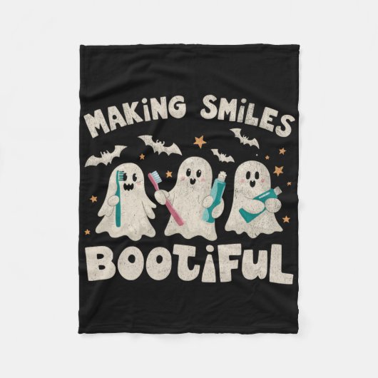Het maken van Lachen Bootiful Halloween Funny Ghos Fleece Deken (Voorkant)