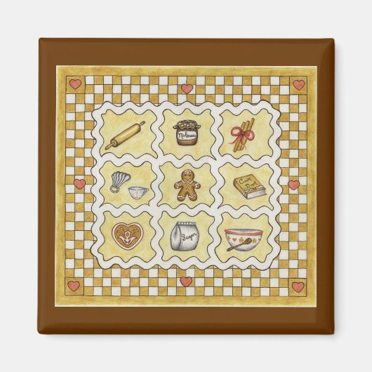 Het maken van peperkoek Kerstmis Keuken Magnet Magneet (Voorkant)