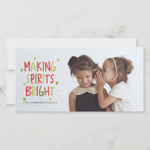 HET MAKEN VAN SPIRITS BRIGHT Christmas Photo Card Feestdagenkaart