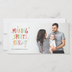 HET MAKEN VAN SPIRITS BRIGHT Christmas Photo Card Feestdagenkaart