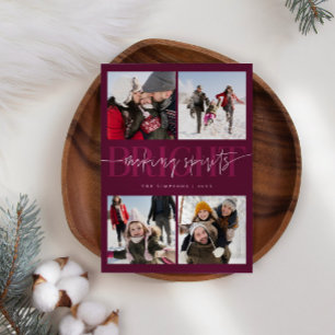 Het maken van Spirits Bright Cranberry Kerstfoto Feestdagenkaart