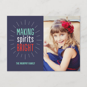 Het maken van Spirits Bright Holiday Photo Card Br Feestdagenkaart