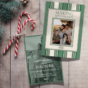 Het maken van Spirits Bright Two Photo Stripe Feestdagenkaart