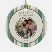 Het maken van Spirits Bright Two Photo Stripe Holi Keramisch Ornament (Voorkant)
